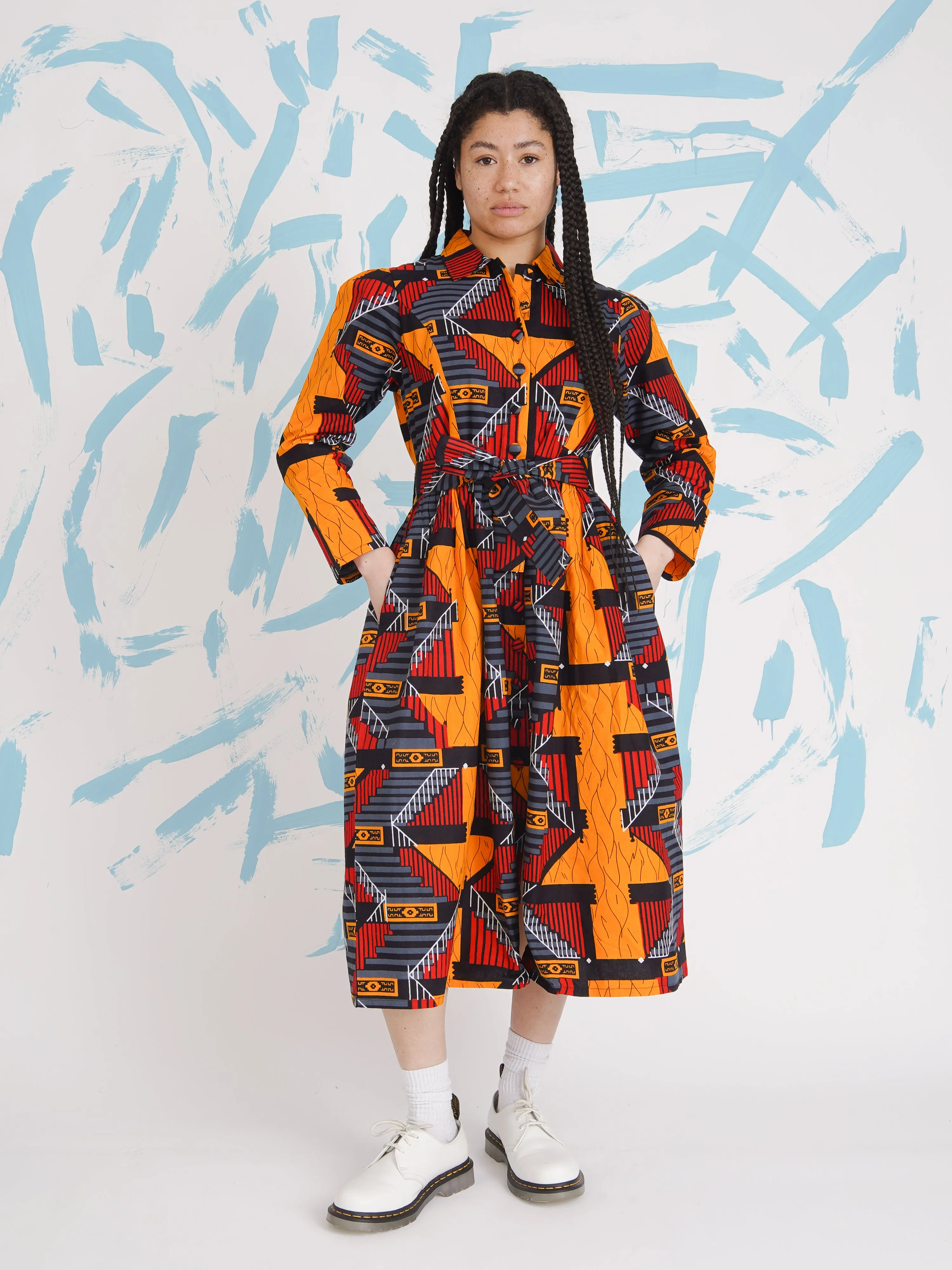 Aye Steps Button Down Dress