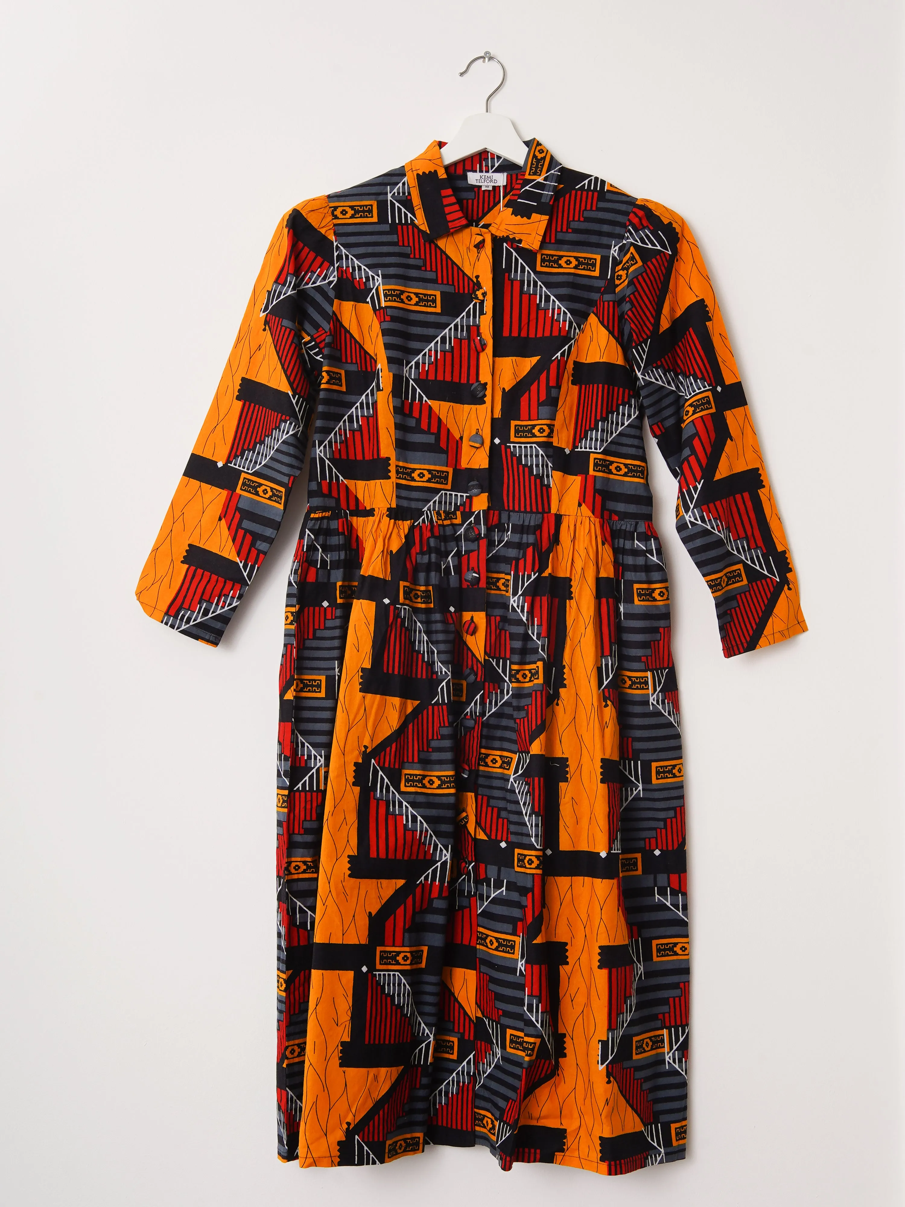 Aye Steps Button Down Dress