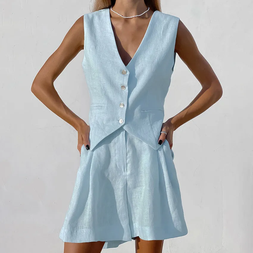 Ayessa™ | Tailored Vest & Shorts Set