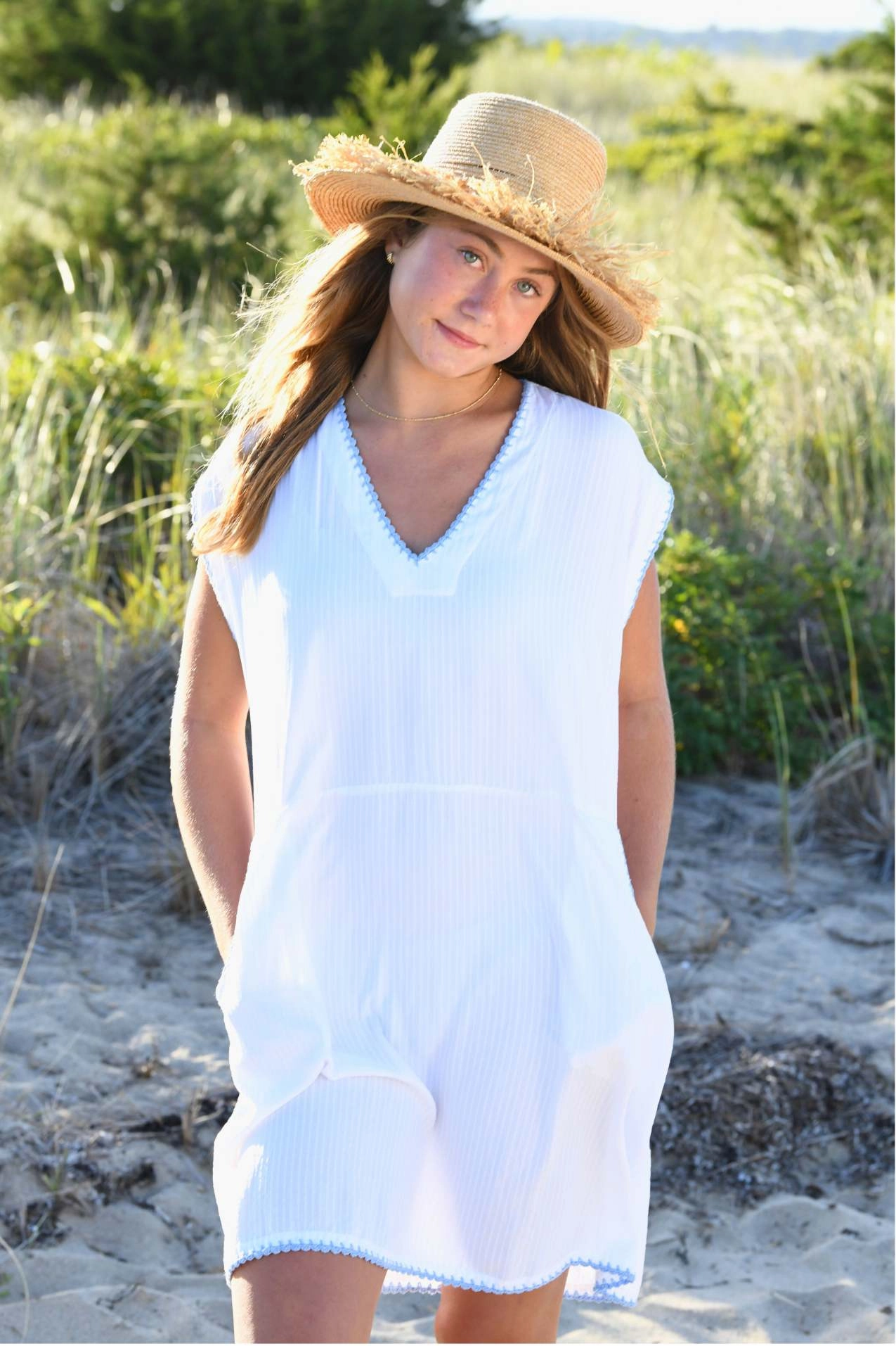 Azure Dress / White Pink Glow Earthy Hue