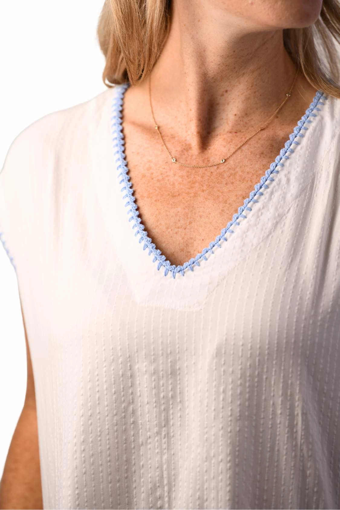Lightweight-Lining Azure Dress / White