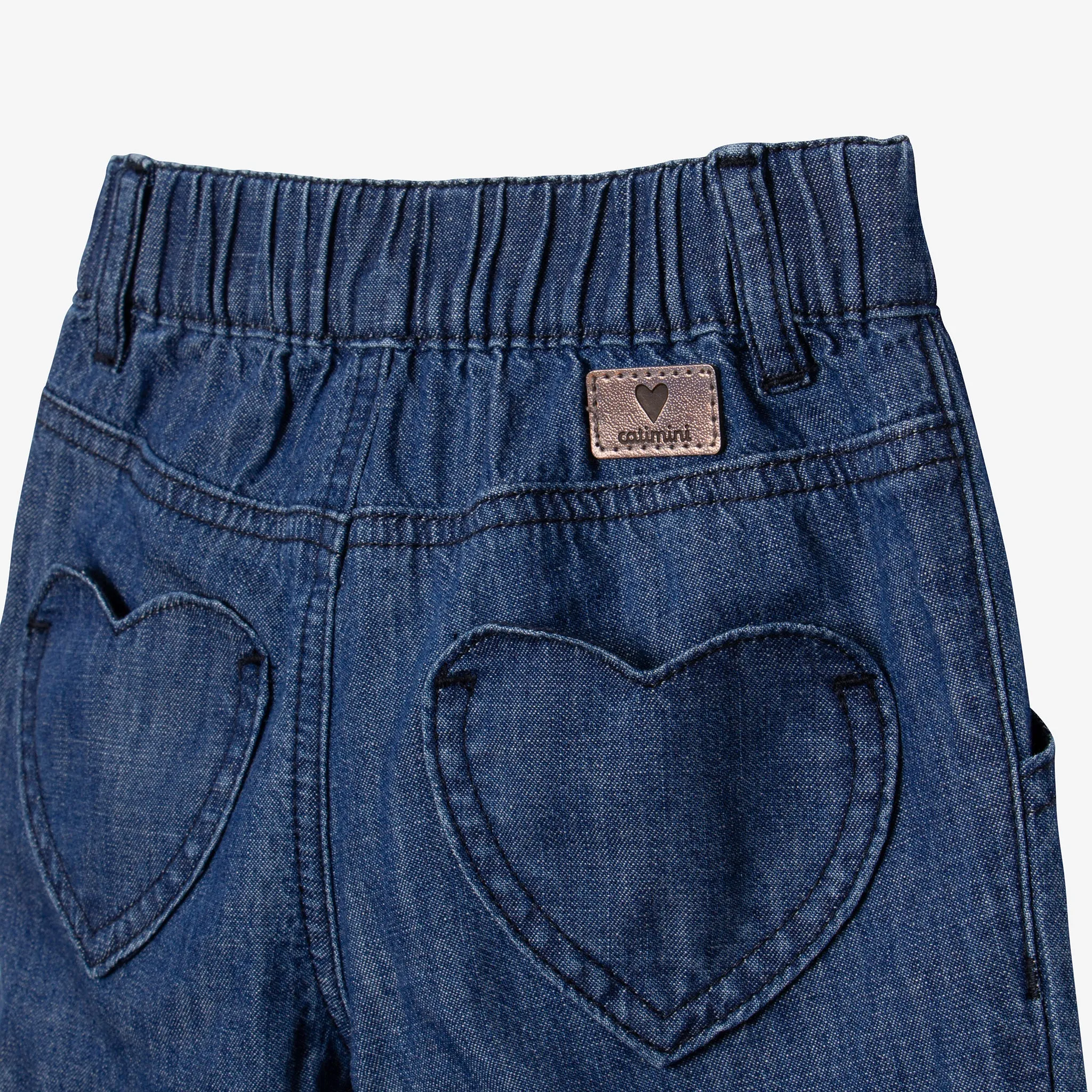 Baby girl's blue embroidered jeans
