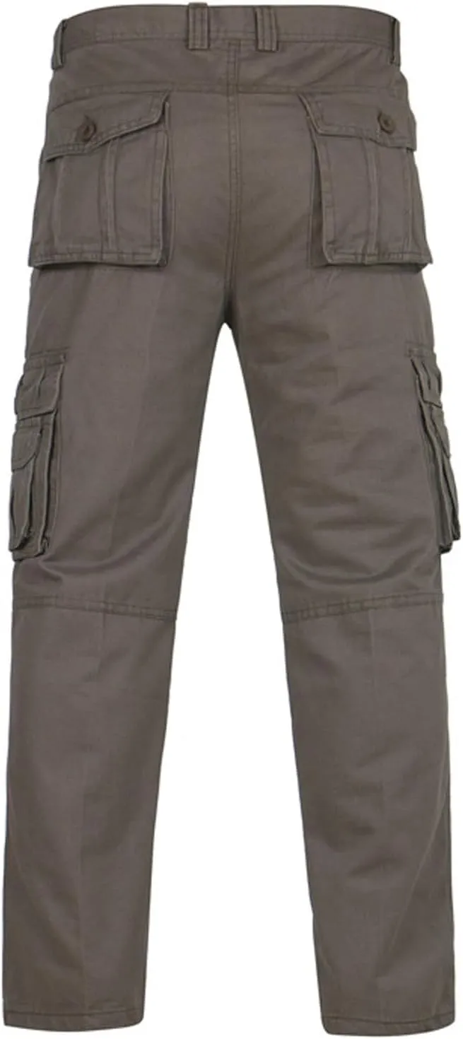 Baggy Cargo Pants Athletic-Fit Solid Multi Pockets Casual Joggers Sport Cotton Sweatpants Utility Loose Trousers