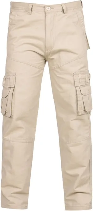Baggy Cargo Pants Athletic-Fit Solid Multi Pockets Casual Joggers Sport Cotton Sweatpants Utility Loose Trousers