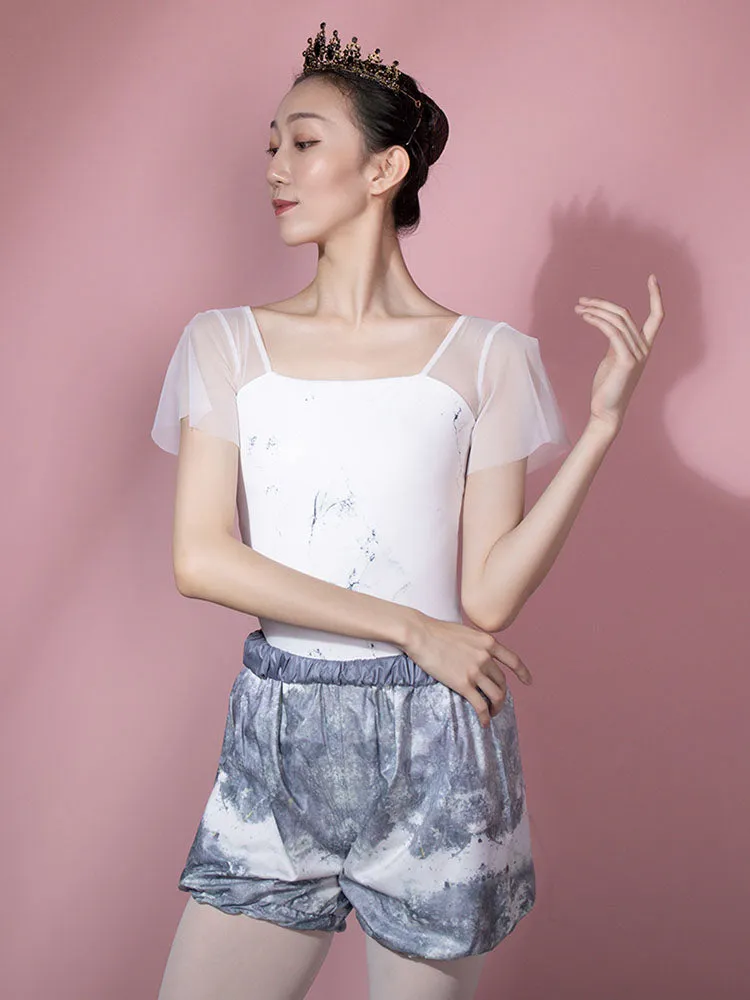 Ballet Print Shorts Elastic Waist Sweatpants Dance Bottoms