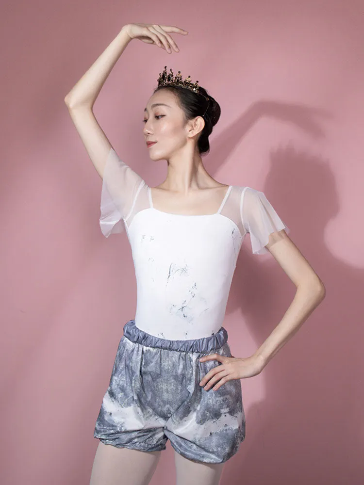 Ballet Print Shorts Elastic Waist Sweatpants Dance Bottoms