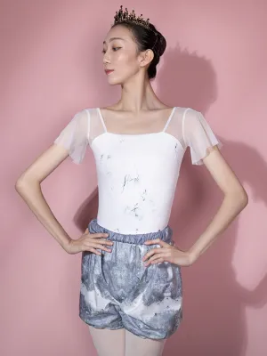 Ballet Print Shorts Elastic Waist Sweatpants Dance Bottoms