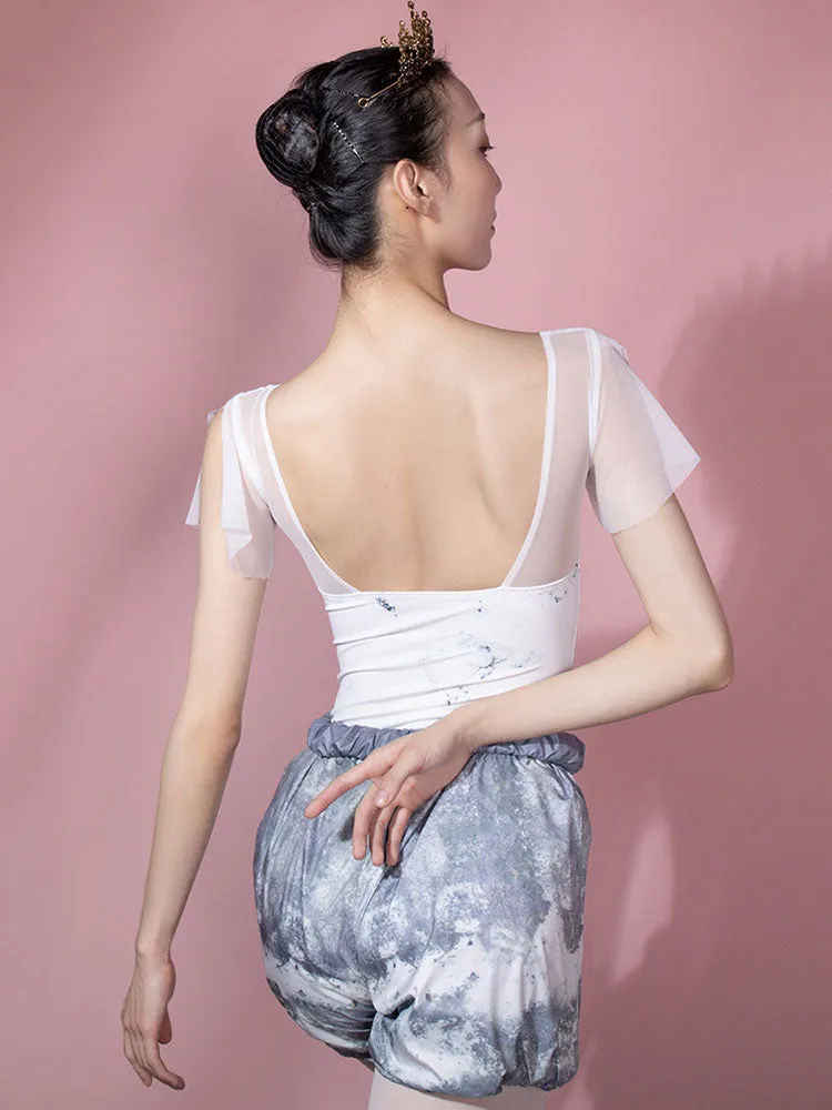 Ballet Print Shorts Elastic Waist Sweatpants Dance Bottoms