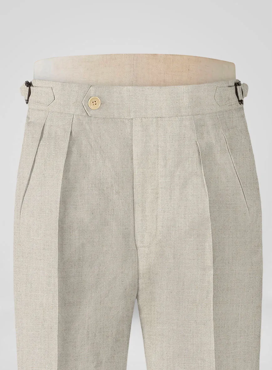 Barn Beige Linen Highland Trousers