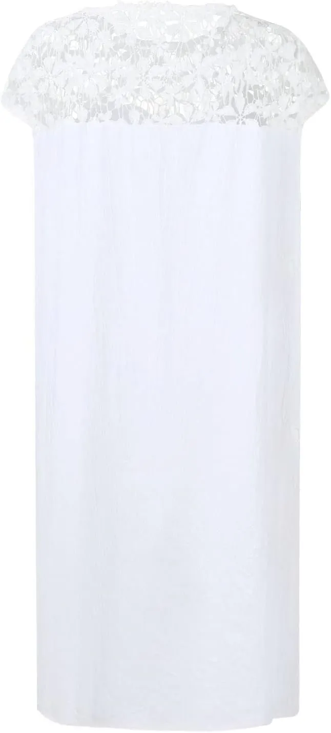BAXLIMEK Cotton Linen Dresses for Women,2025 Spring Summer Casual V Neck 3/4 Sleeve Midi Dress,Elegant Plain Beach Dress