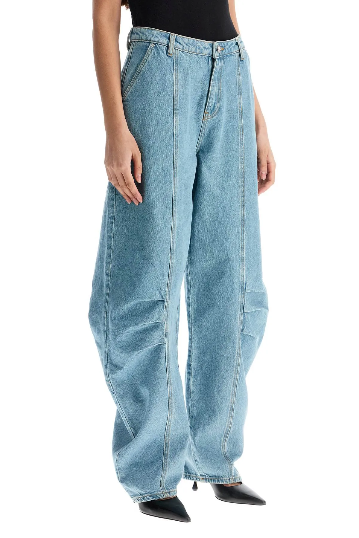 beige blue denim sculptural design jeans 1136403049 BEIGE BLUE DENIM