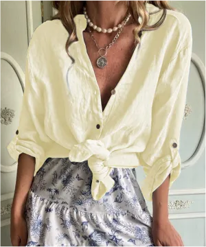 Beige Long sleeve Button Down Shirt
