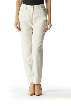 Beige Slim-Fit Pant
