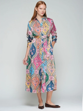 Cozy Style Polished Details FLORAL SHIRT DRESS