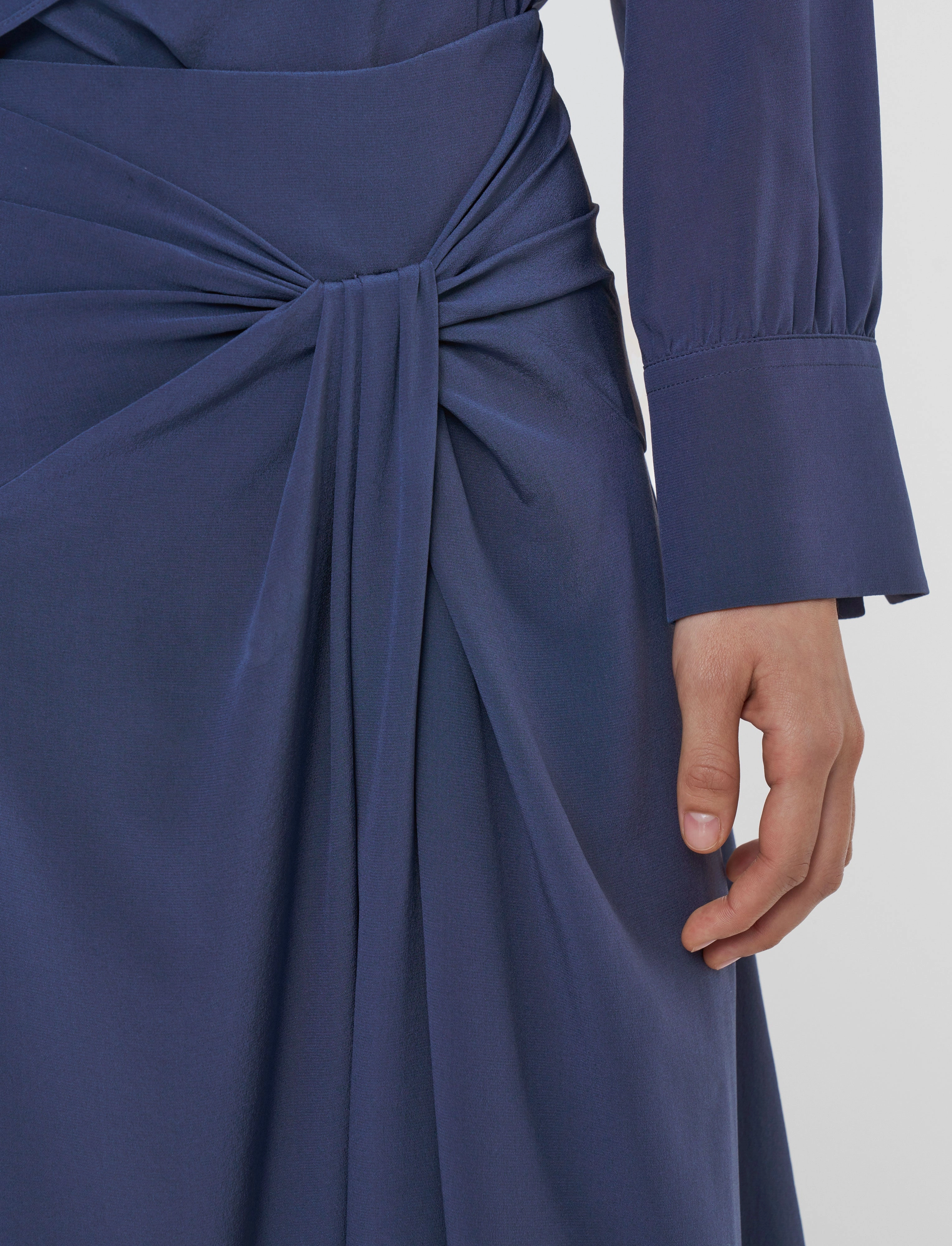 Fran Crepe de Chine Knot Silk Skirt Wrap Closure