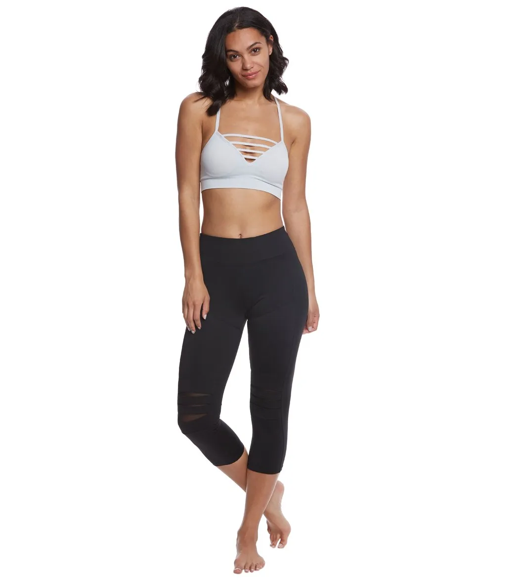 Betsey Johnson Slashed Knee Yoga Capri Leggings