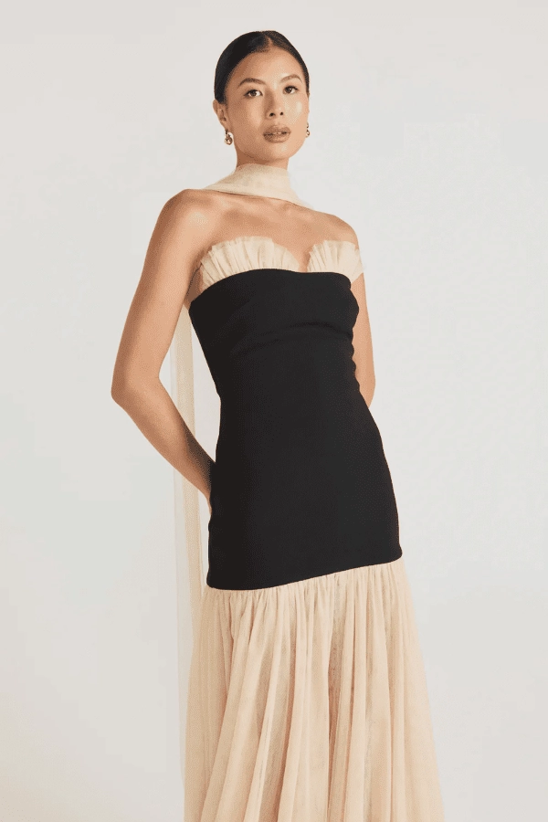 Fall Go Layer Base Beverly Gown Black/Champagne Beige