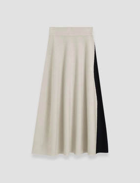 Maternity Friendly High Shine Bi-Colour Knit Skirt
