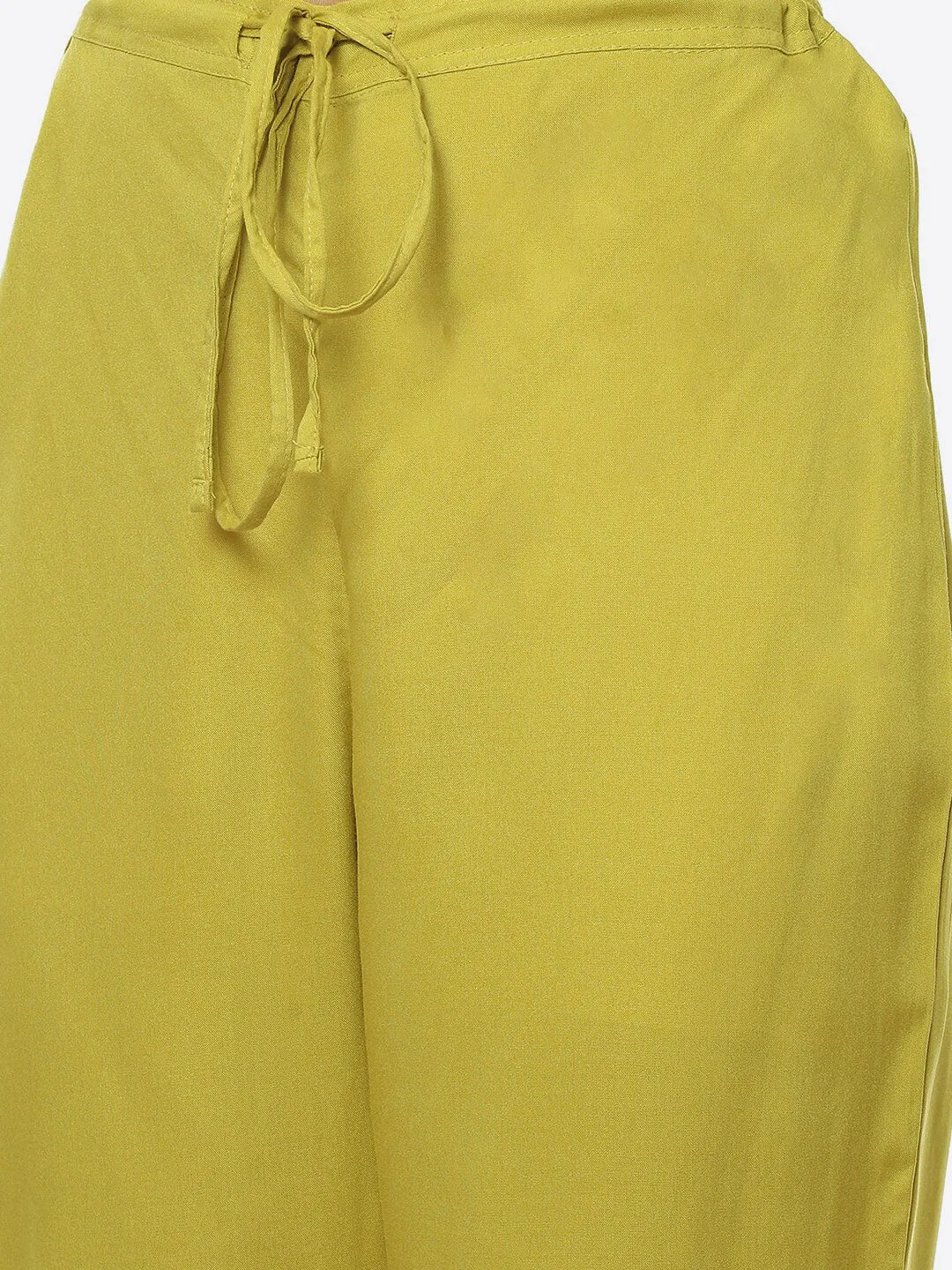 Biba Striped Thread Work Kurta with Trousers