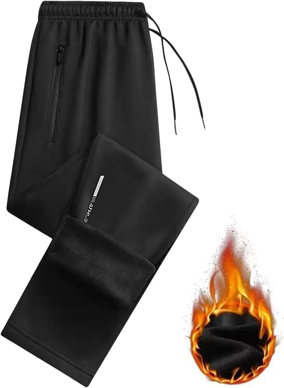 BIFUTON Fleece Lined Pants Men,Men's Thick Winter Pants Heavyweight Warm Sherpa Lined Athletic Jogger Sweatpants with Pockets