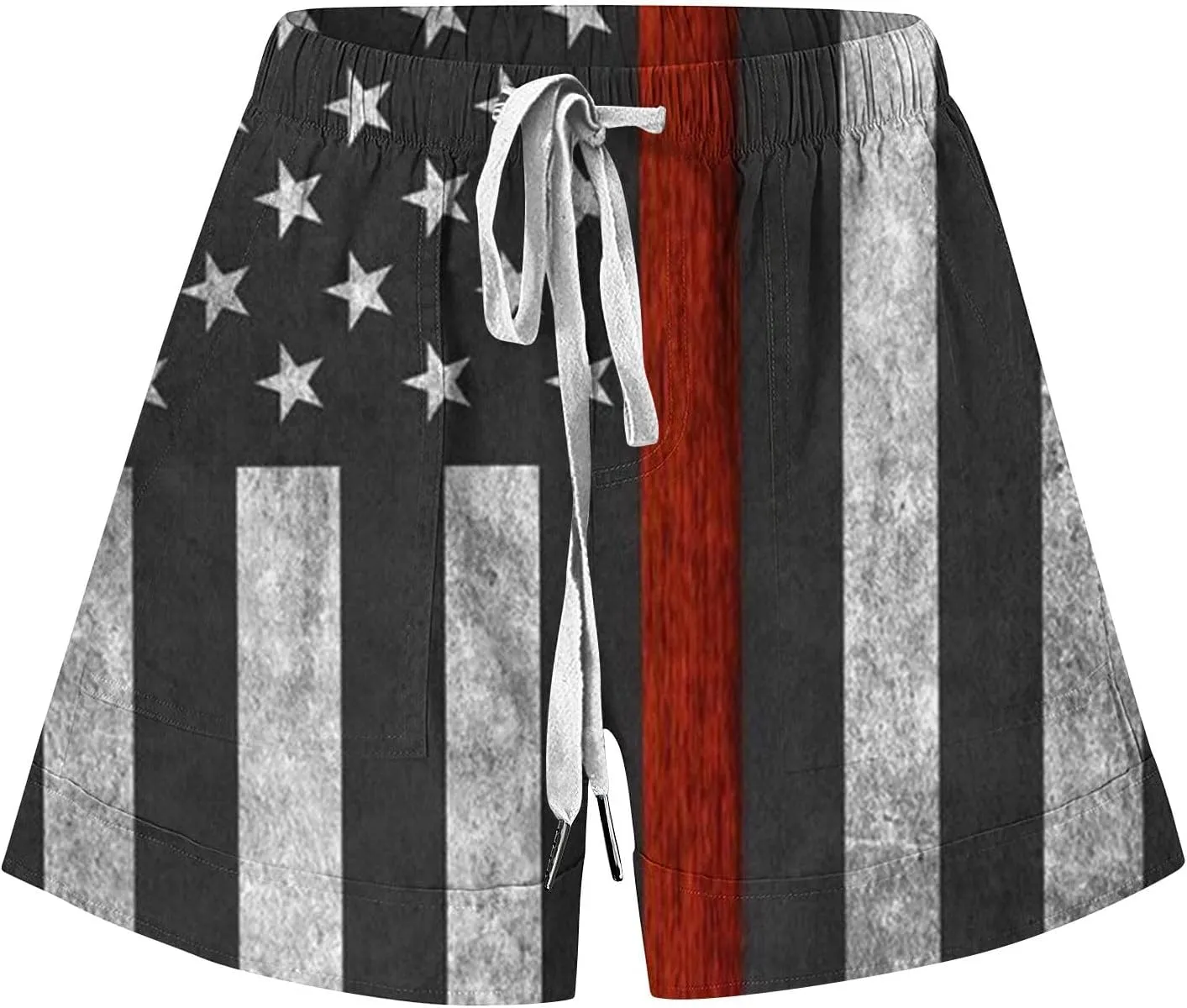 Biker Shorts Cotton Casual Striped Shorts Pocket Pants Biker Shorts White Shorts for Woman White Jean Shorts
