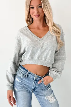 Fade Resistant Coating Holding My Peace Signature 8 Crop Sweatshirt (Heather Grey)
