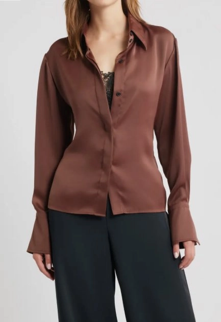 UVProtective Coating Venus Popover Blouse Umber