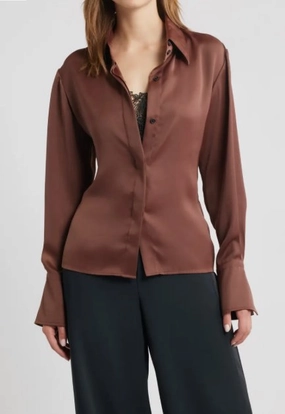 UVProtective Coating Venus Popover Blouse Umber