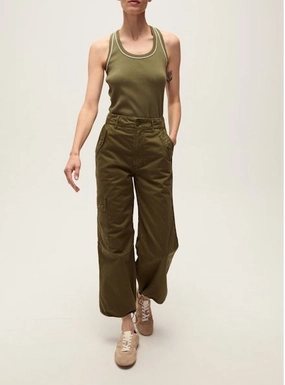 Birke Tank with Contrast Piping Stone Army LayeredPanel