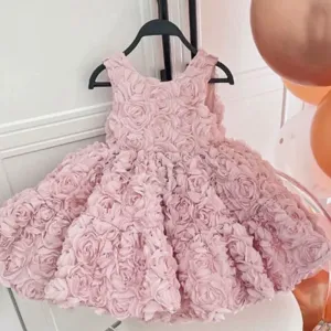 Birthday dress high waist daughter birthday wedding dress flower girl princess dress