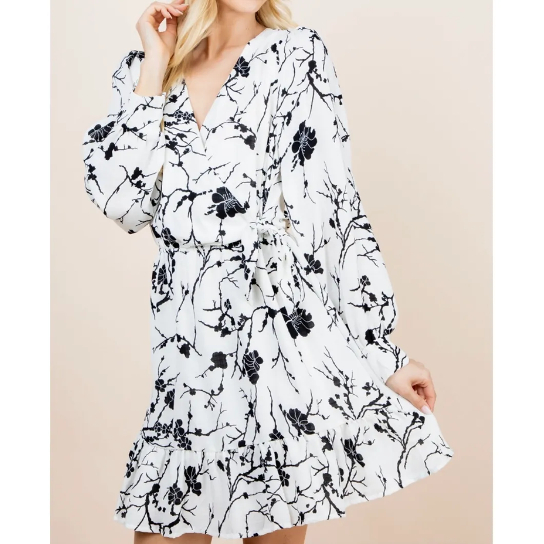 Black & White Floral Dress