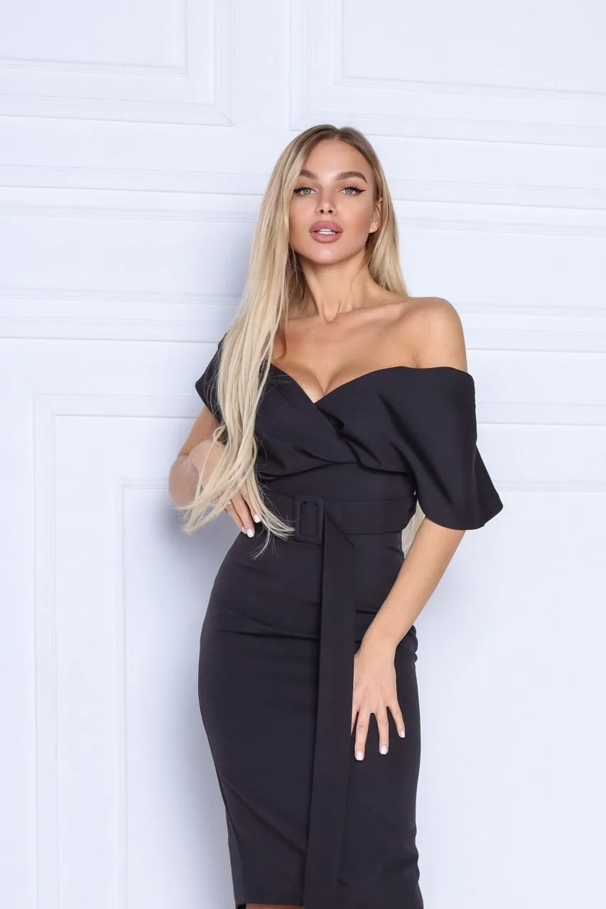 Black Off-the-shoulder Mini Dress