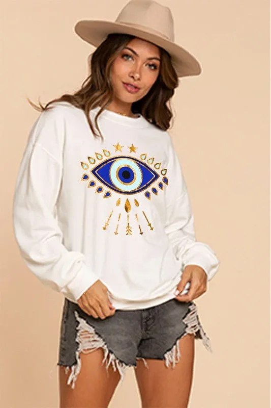 Black One Eye Evil Eye Sweater