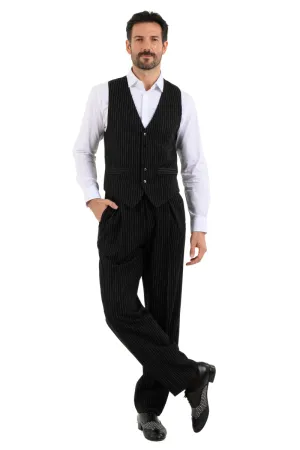 Black Pinstriped  Men's Tango Outfit