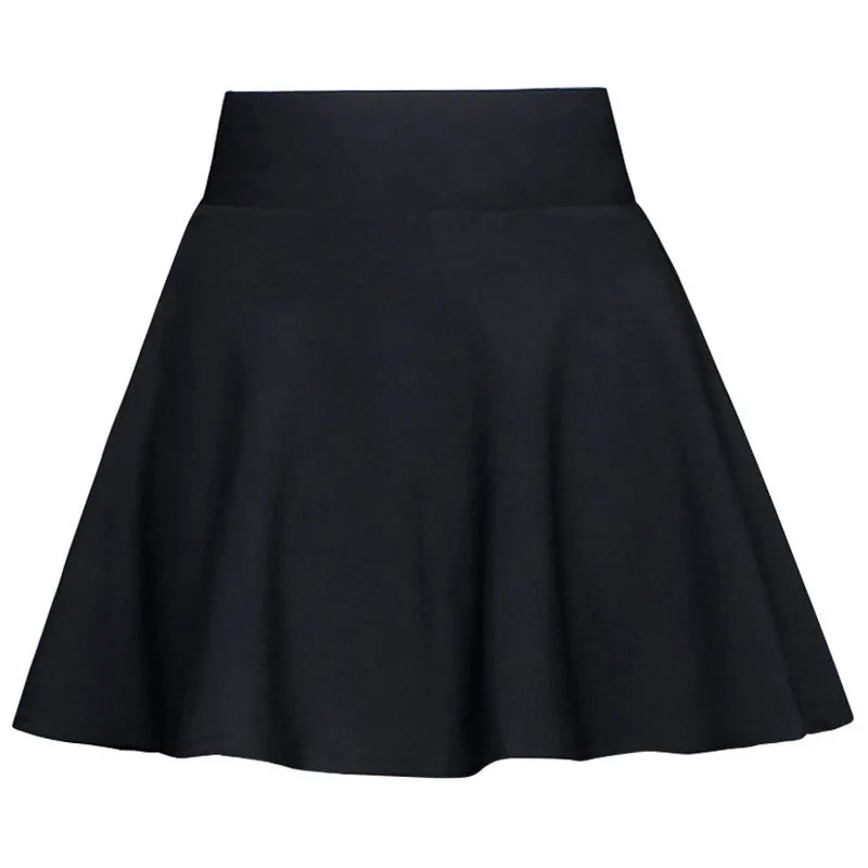 Black Pleated Women Gray Summer Plus Size High Waist White Skirt