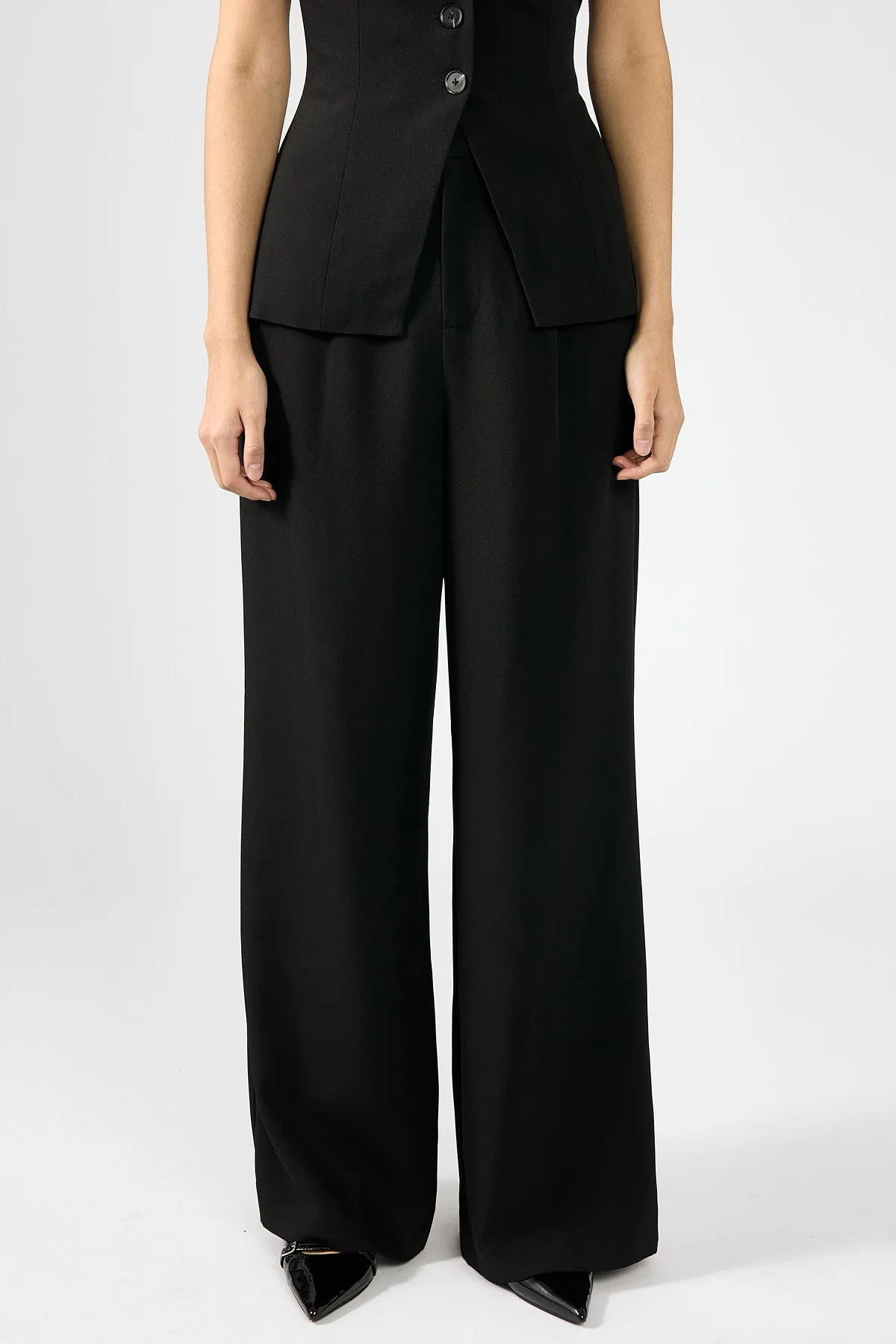 Black Straight-Leg Pants
