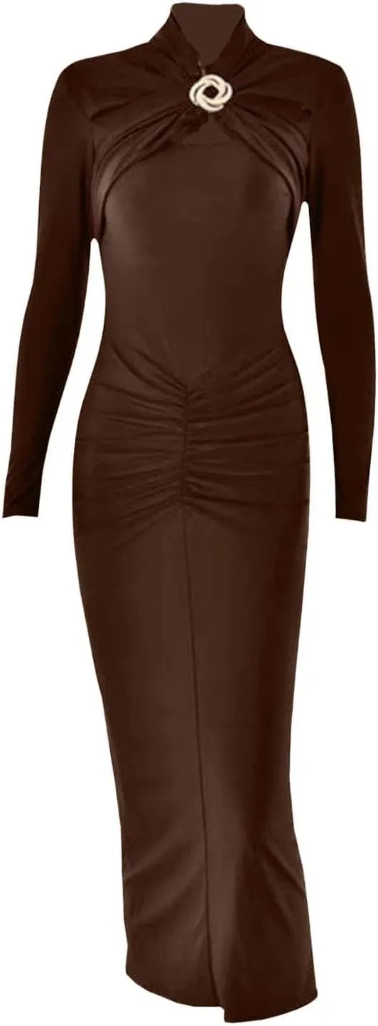 Black Tie Dresses for Women Spring Elegant Bodycon Wrap Spring Wedding Guest Dress Prom Party Travel Beach Vacation Clothes