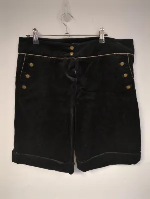 Black velvet button details short trousers, Conspicuous, Size 12