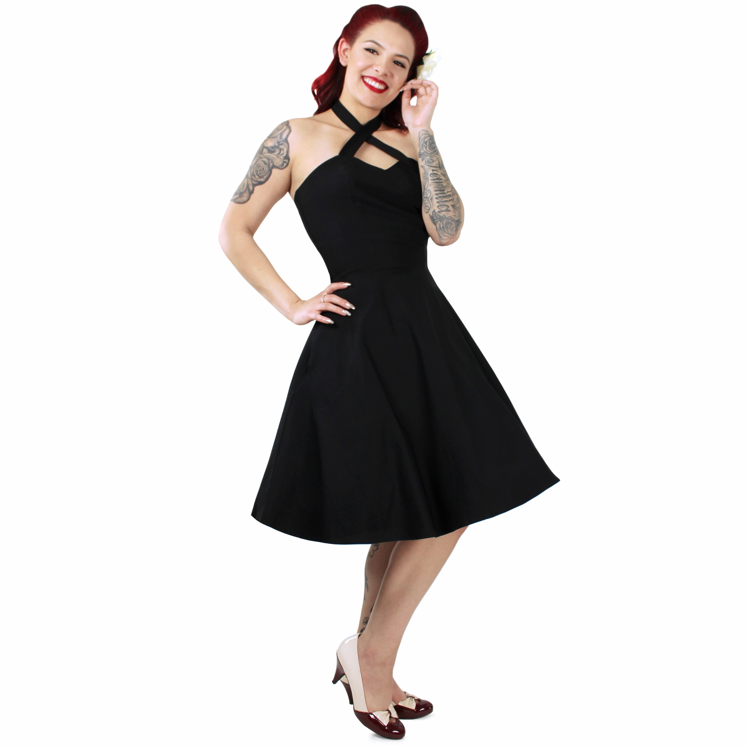 Black Criss Cross Halter Dress #BCCD Layered Form