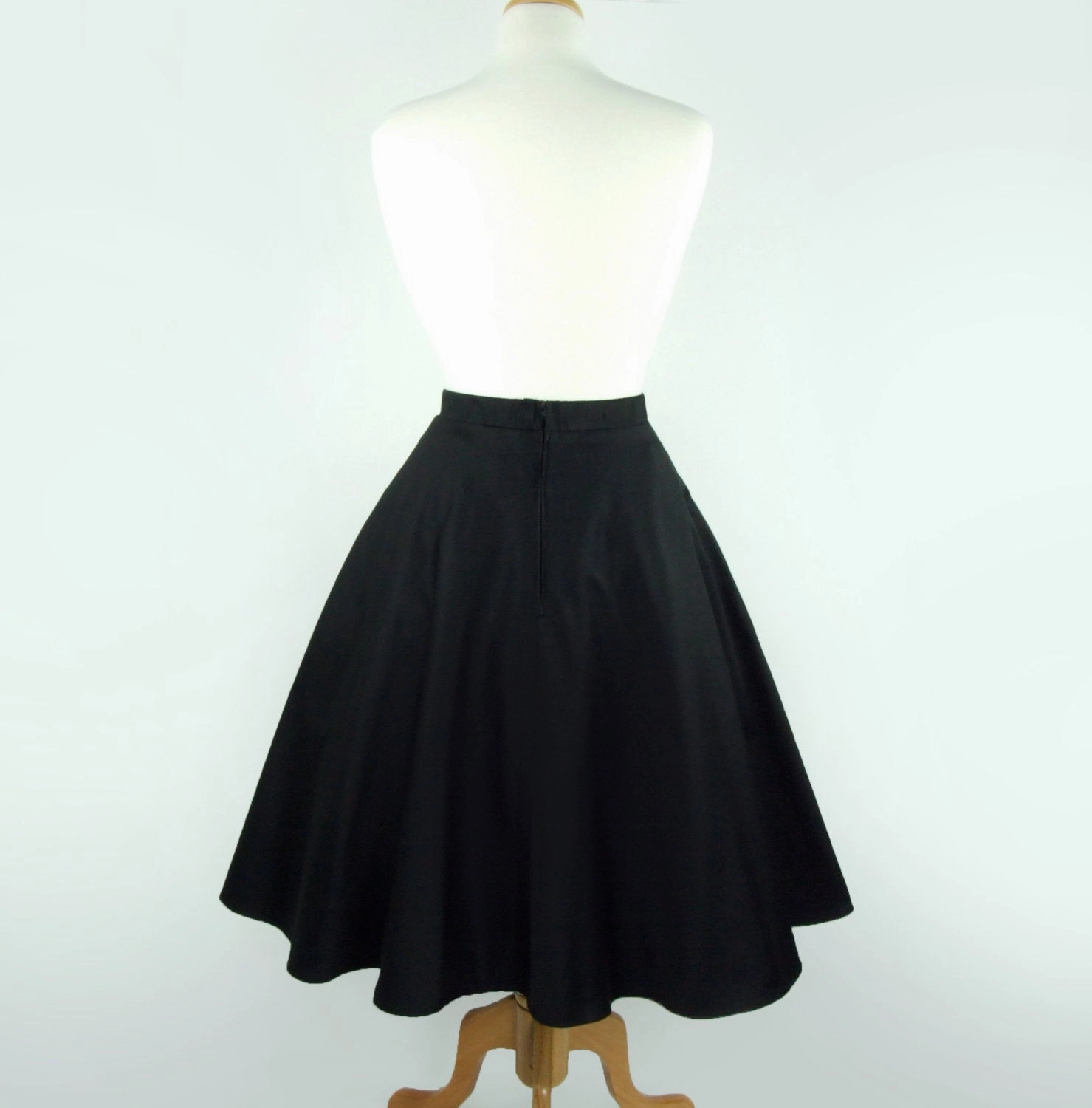 Athleisure Inspired Ruching Details Black  Full  Circle  Skirt #FS-B643
