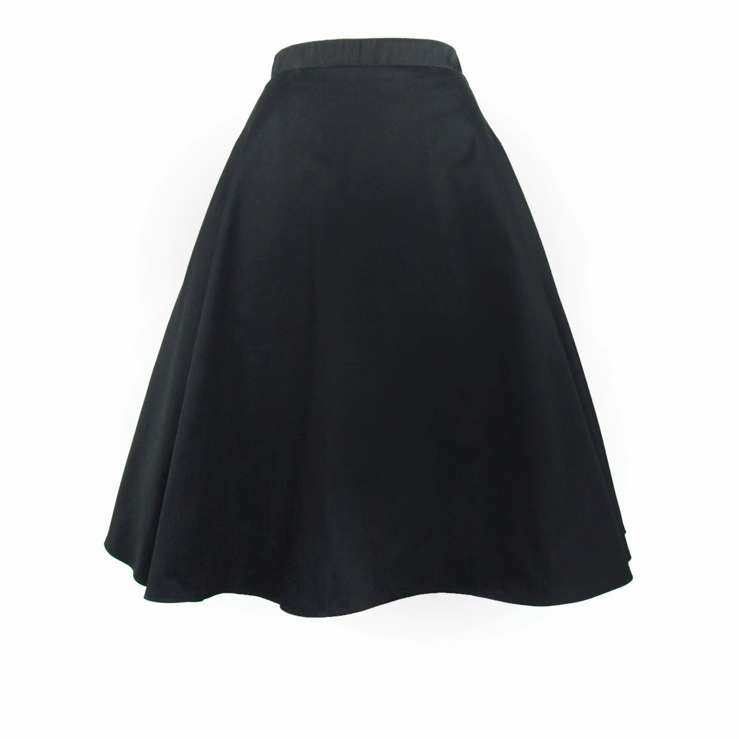 Versatile Outfit Refined Style Black  Full  Circle  Skirt #FS-B643