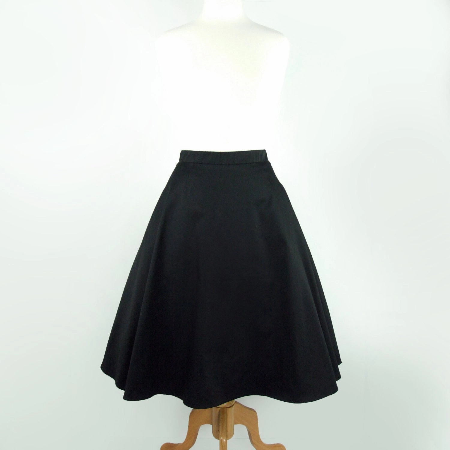 Black  Full  Circle  Skirt #FS-B643 slim fit Comfy Style