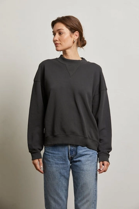 Casual Button-Down ribbed texture BLAKE FRENCH TERRY CREW NECK