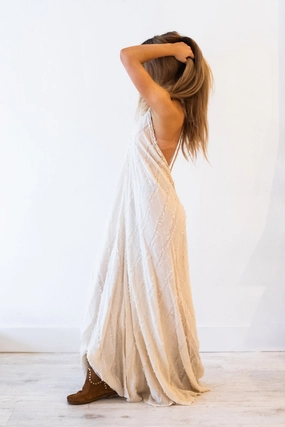 Embroidered-Sleeve Bliss Maxi Dress