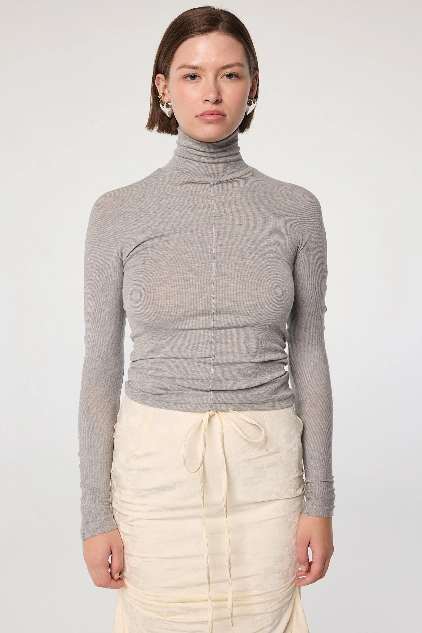 BLIXA TURTLENECK TOP Printed Blouse Flatlock stitching