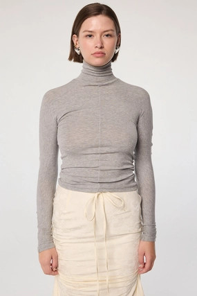 BLIXA TURTLENECK TOP Printed Blouse Flatlock stitching