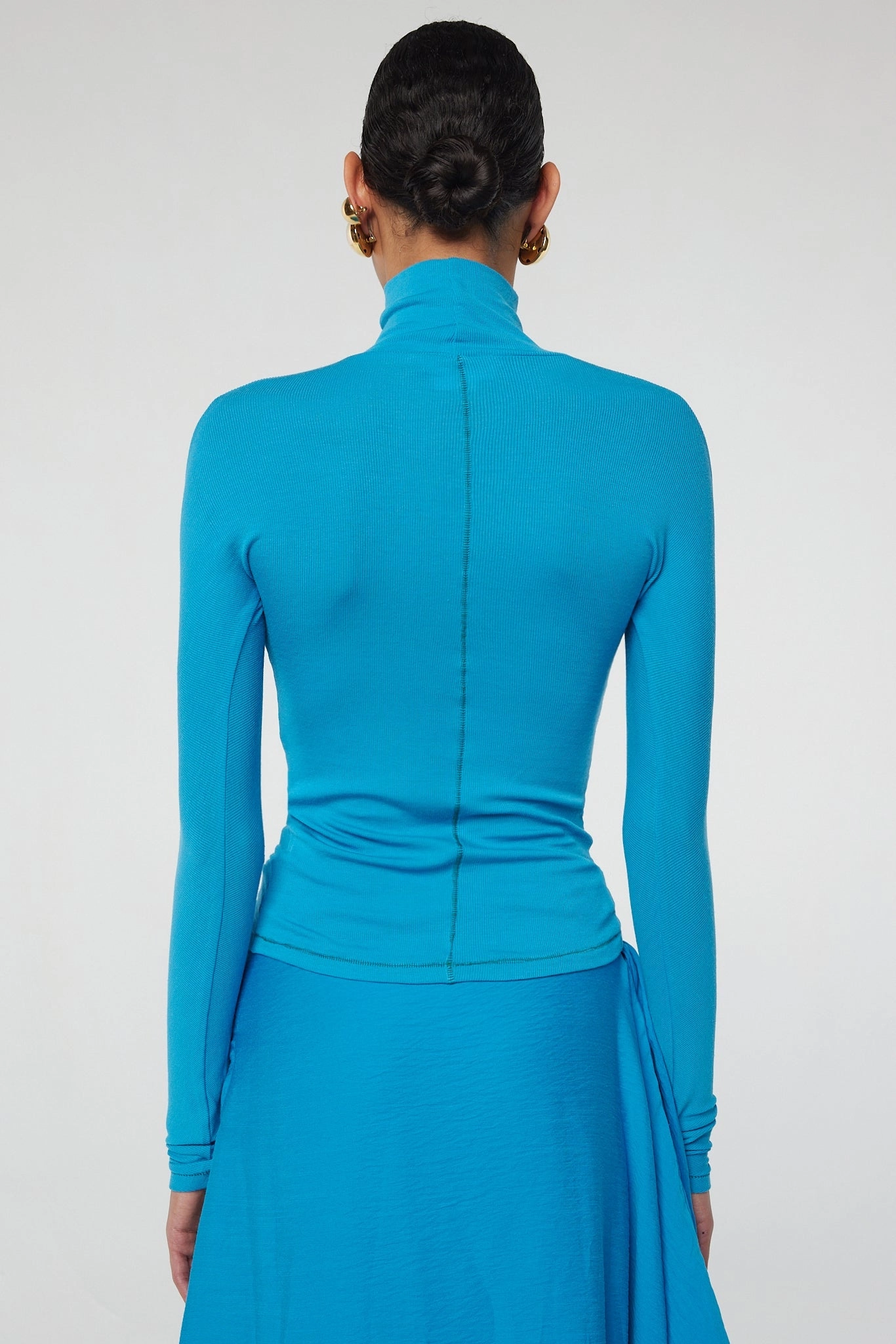 BLIXA TURTLENECK TOP Sheer Overlay Material