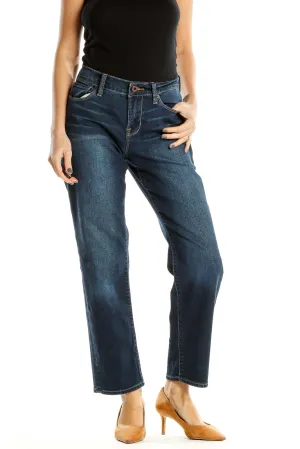 Blue Ankle Wide Leg Jeans