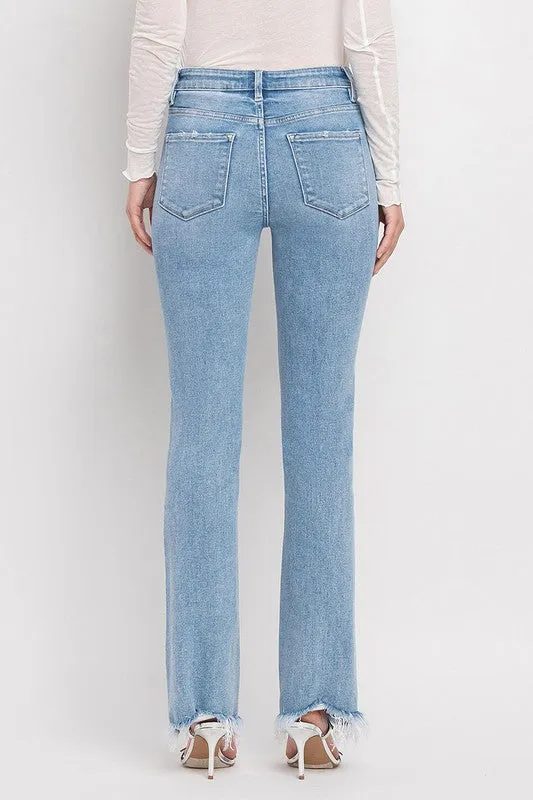 Blue Flame Hi Rise Mini Bootcut Jeans