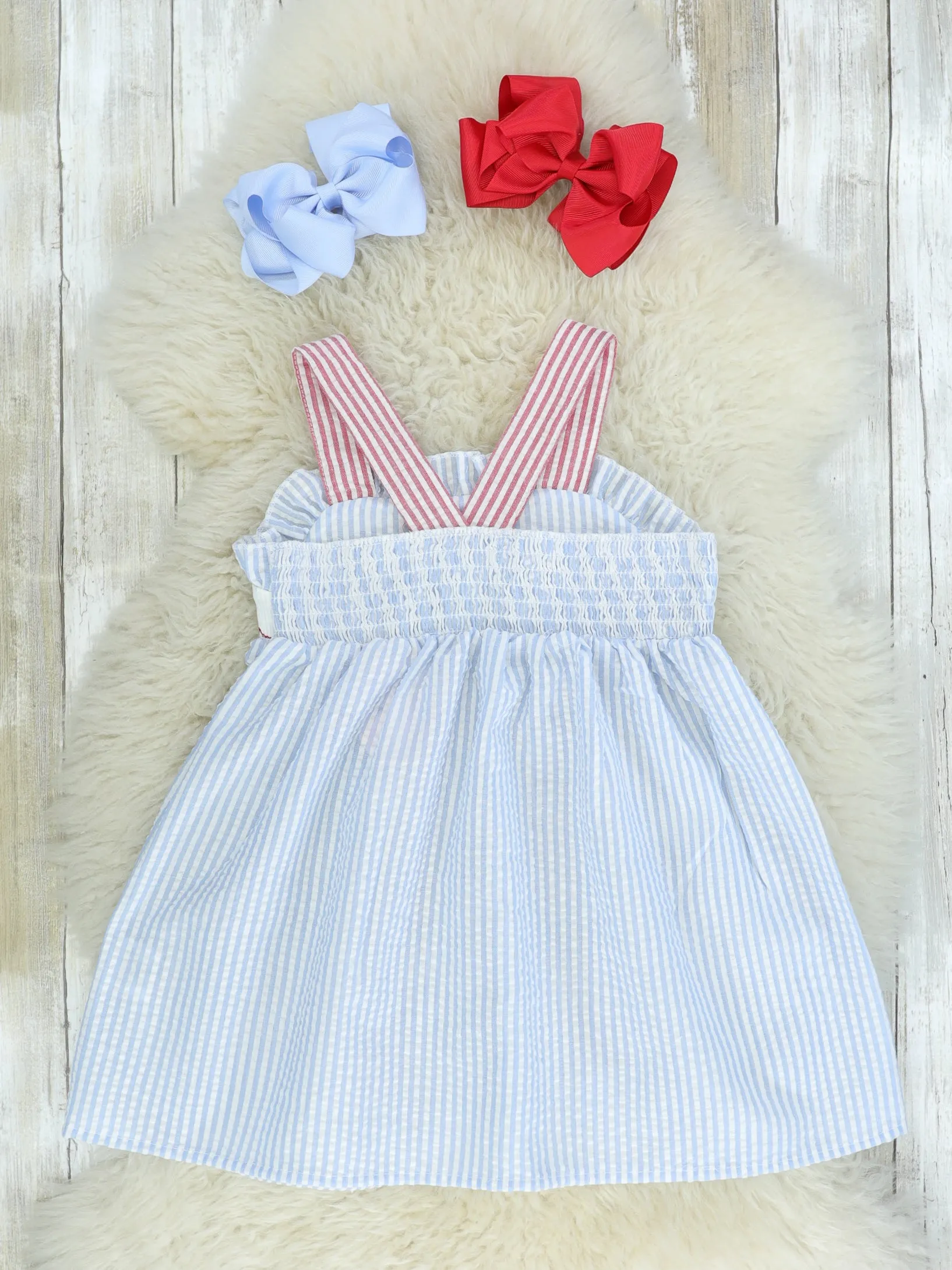 Blue Pinstriped Baseball Dress
